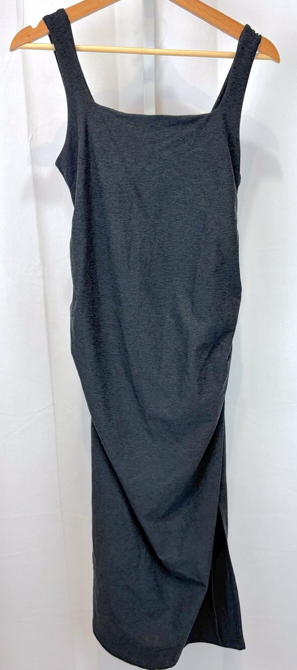 NWT BEYOND YOGA Beyond the Bump Spacedye Icon Maternity Tank Dress Midi Gray M